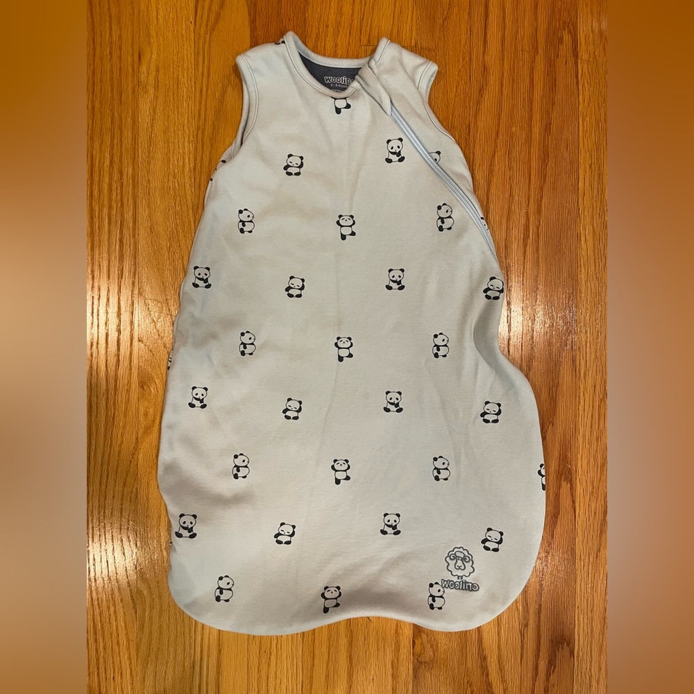 Woolino 4 Season Basic Baby Sleeping Bag, Merino Wool, Panda, 0-6 Months